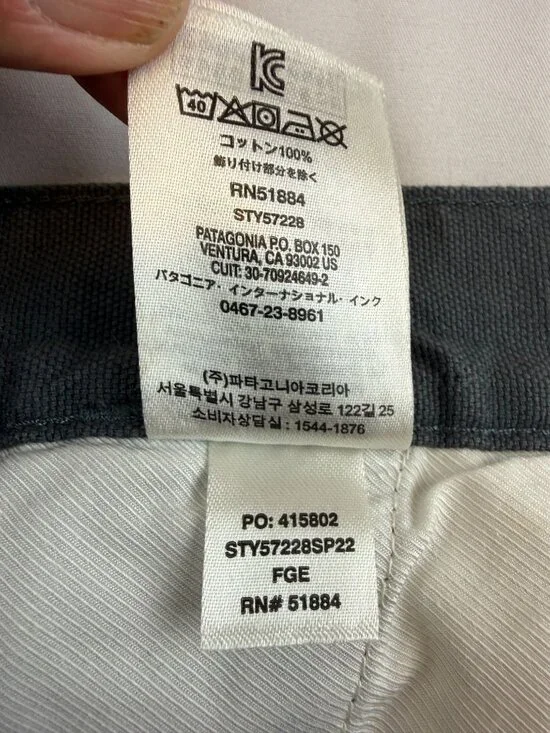 Patagonia Stand Up Shorts Mens 38 Blue Gray Organic Cotton Canvas 6.5 Inseam - Picture 5 of 10